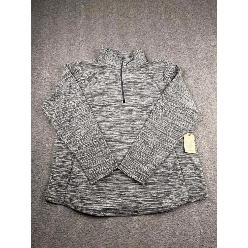 St. John's Bay Active Women's Size XL Quarter Zip Gray Long Sleeve Pullover
